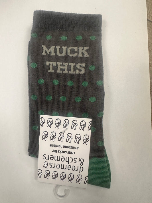 Dreamers & Schemers Muck This- Brown Knit Crew Socks Womens 5-11 - Riders Choice Supply Co