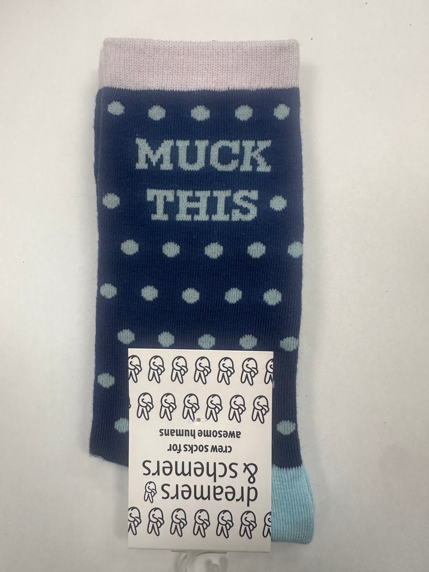 Dreamers & Schemers Muck This-Blue Knit Crew Socks Womens 5-11 - Riders Choice Supply Co