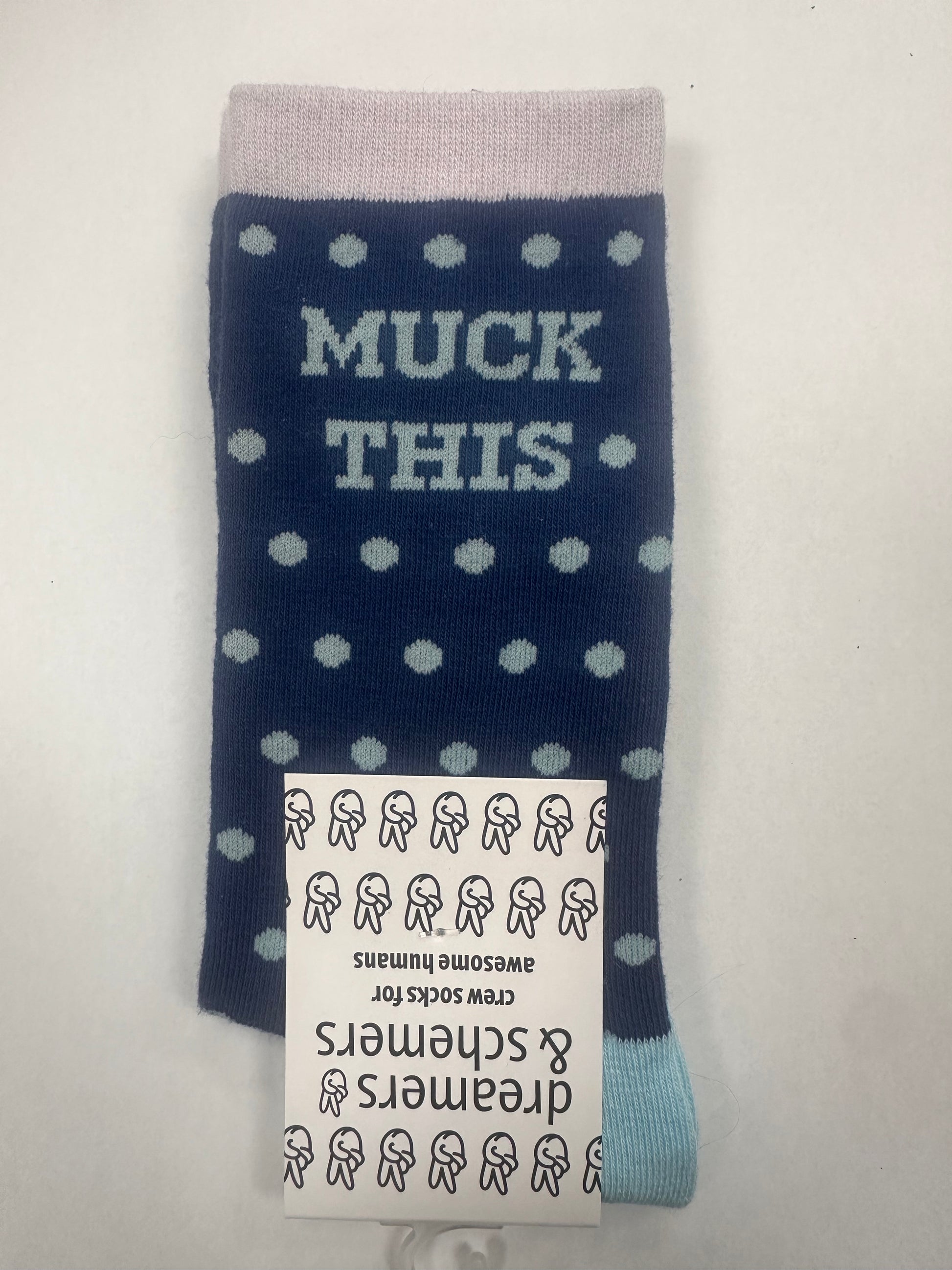 Dreamers & Schemers Muck This-Blue Knit Crew Socks Womens 5-11 - Riders Choice Supply Co