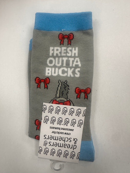 Dreamers & Schemers Fresh Outta Bucks Knit Crew Socks Womens 5-11 - Riders Choice Supply Co