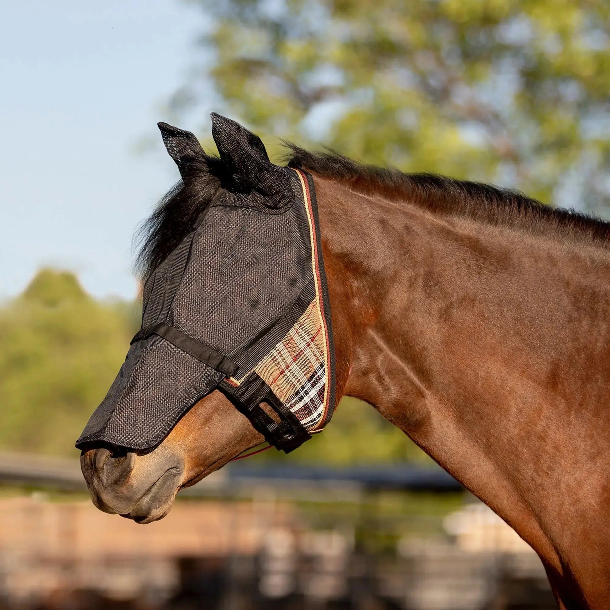 UViator CatchMask Fly Mask with Long Nose, Ears & 90% UV Protection - Riders Choice Supply Co