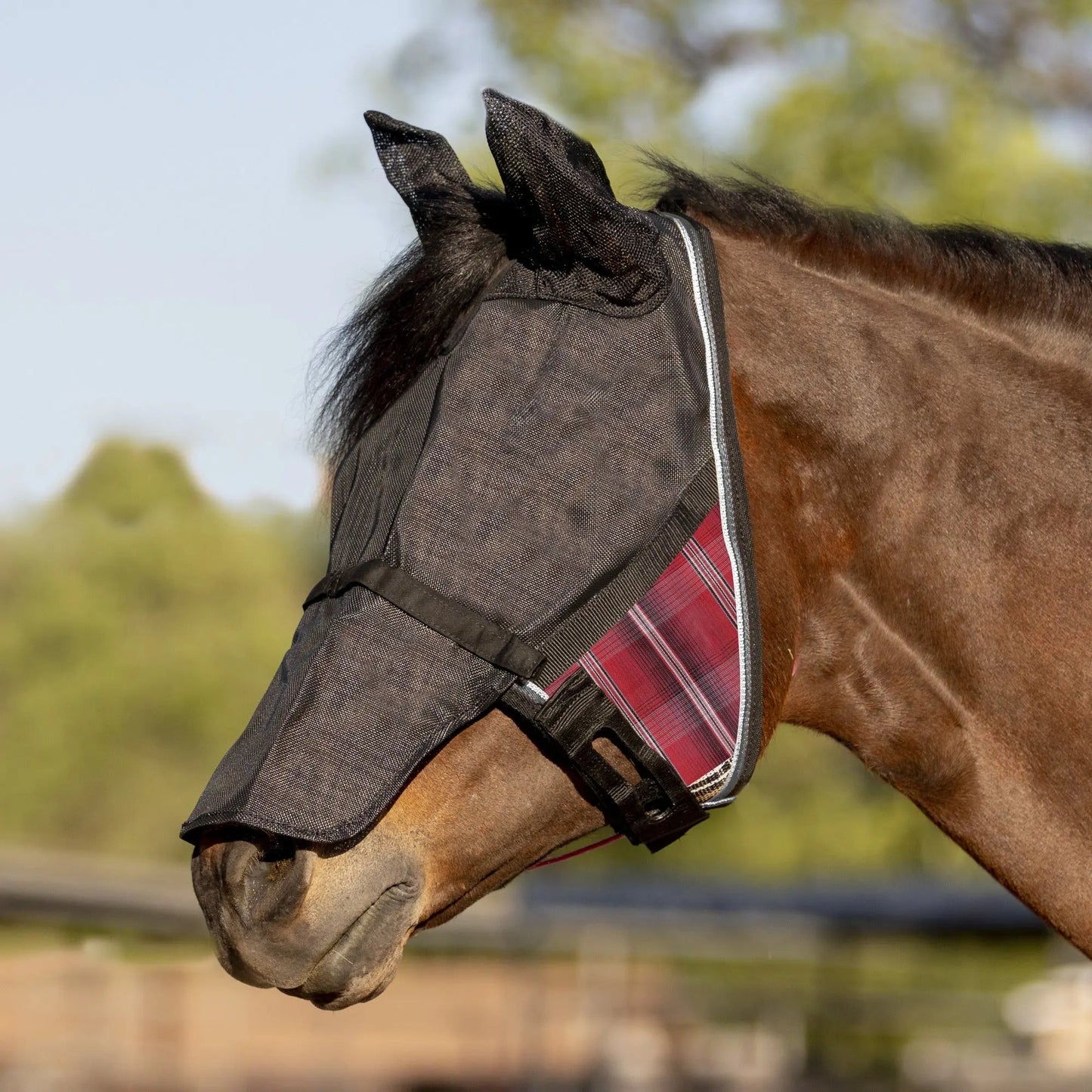 UViator CatchMask Fly Mask with Long Nose, Ears & 90% UV Protection - Riders Choice Supply Co