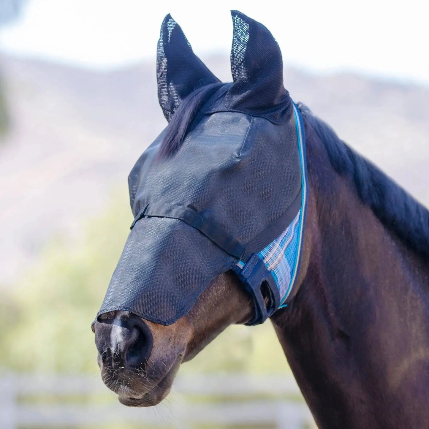 UViator CatchMask Fly Mask with Long Nose, Ears & 90% UV Protection - Riders Choice Supply Co