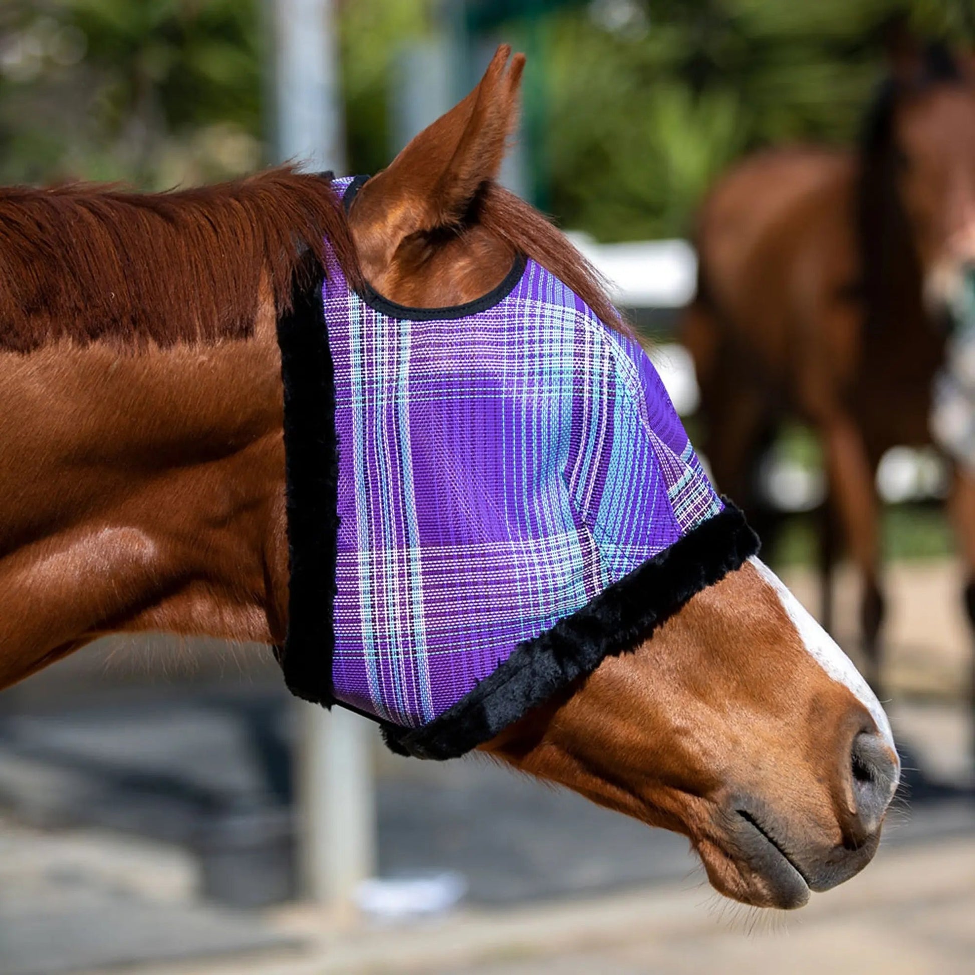 Fly Mask with Fleece Trim & 73% UV Protection - Open Top Design - Riders Choice Supply Co