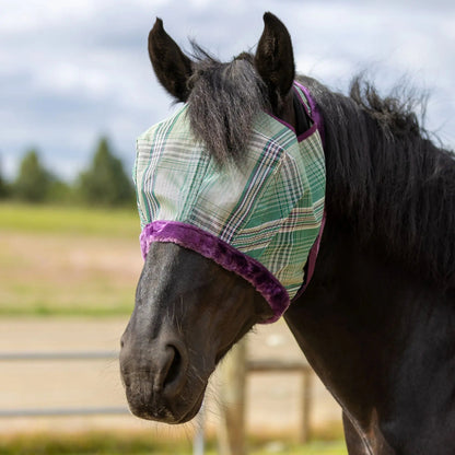Draft Horse Fly Mask with Fleece Trim & 73% UV Protection - Open Top Design - Riders Choice Supply Co
