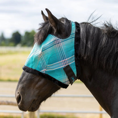 Draft Horse Fly Mask with Fleece Trim & 73% UV Protection - Open Top Design - Riders Choice Supply Co