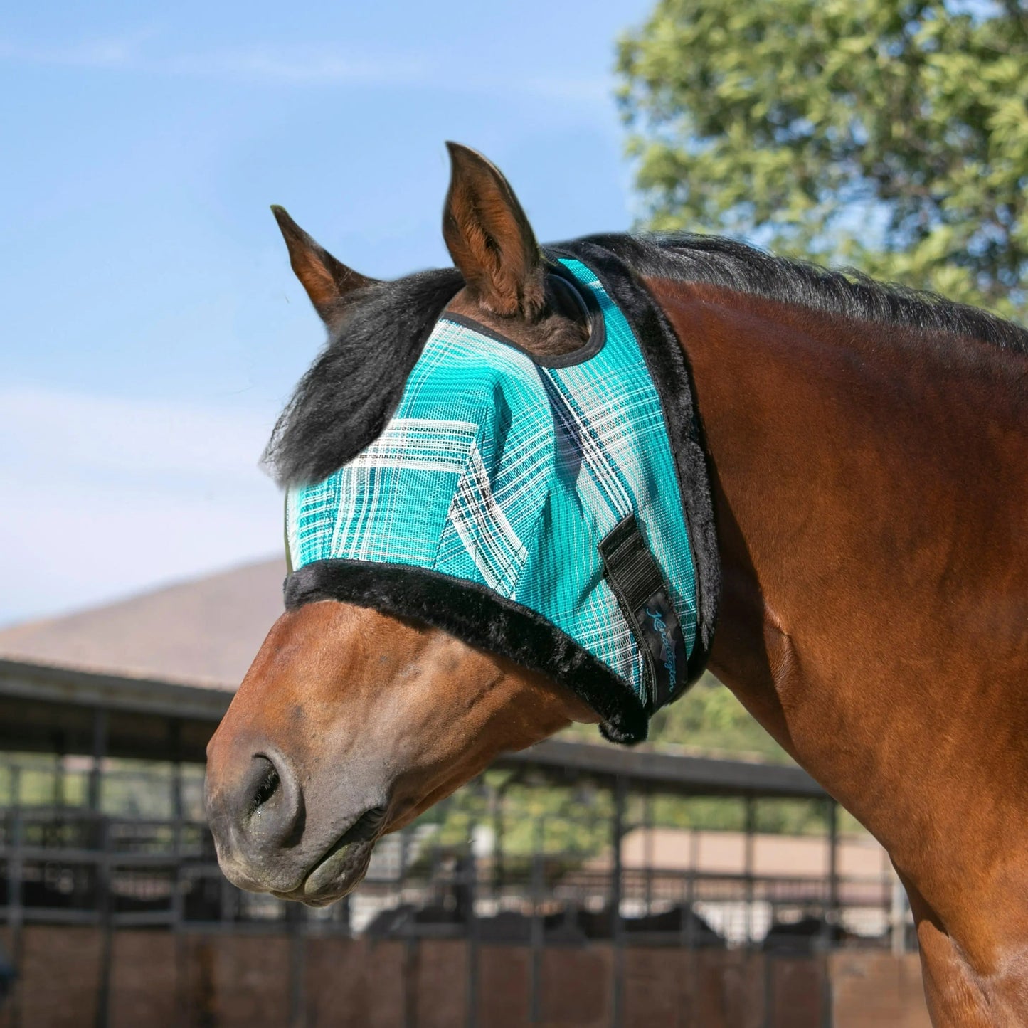 Fly Mask with Fleece Trim & 73% UV Protection - Open Top Design - Riders Choice Supply Co