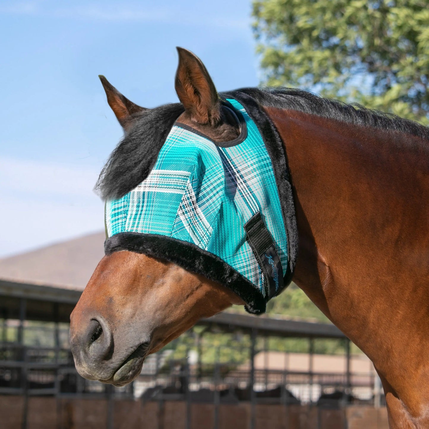 Fly Mask with Fleece Trim & 73% UV Protection - Open Top Design - Riders Choice Supply Co