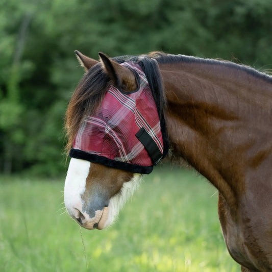 Draft Horse Fly Mask with Fleece Trim & 73% UV Protection - Riders Choice Supply Co