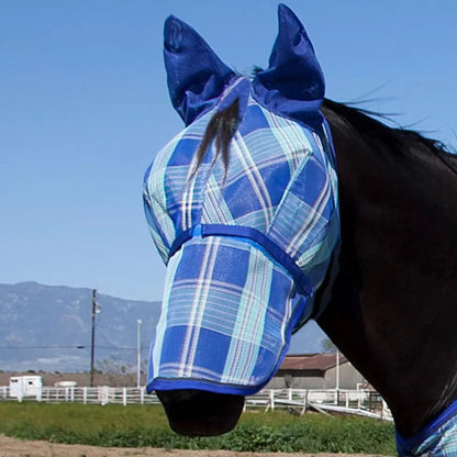 Fly Mask with Long Nose, Ears & 73% UV Protection - Riders Choice Supply Co