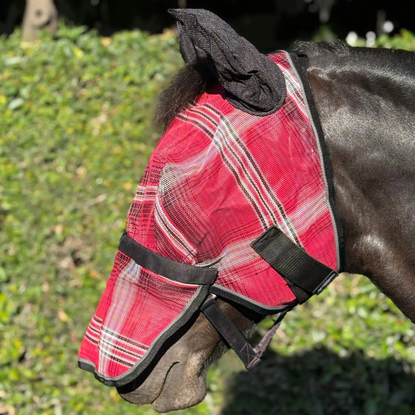 Fly Mask with Long Nose, Ears & 73% UV Protection - Riders Choice Supply Co