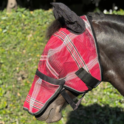 Fly Mask with Long Nose, Ears & 73% UV Protection - Riders Choice Supply Co