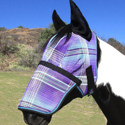Fly Mask with Long Nose, Ears & 73% UV Protection - Riders Choice Supply Co
