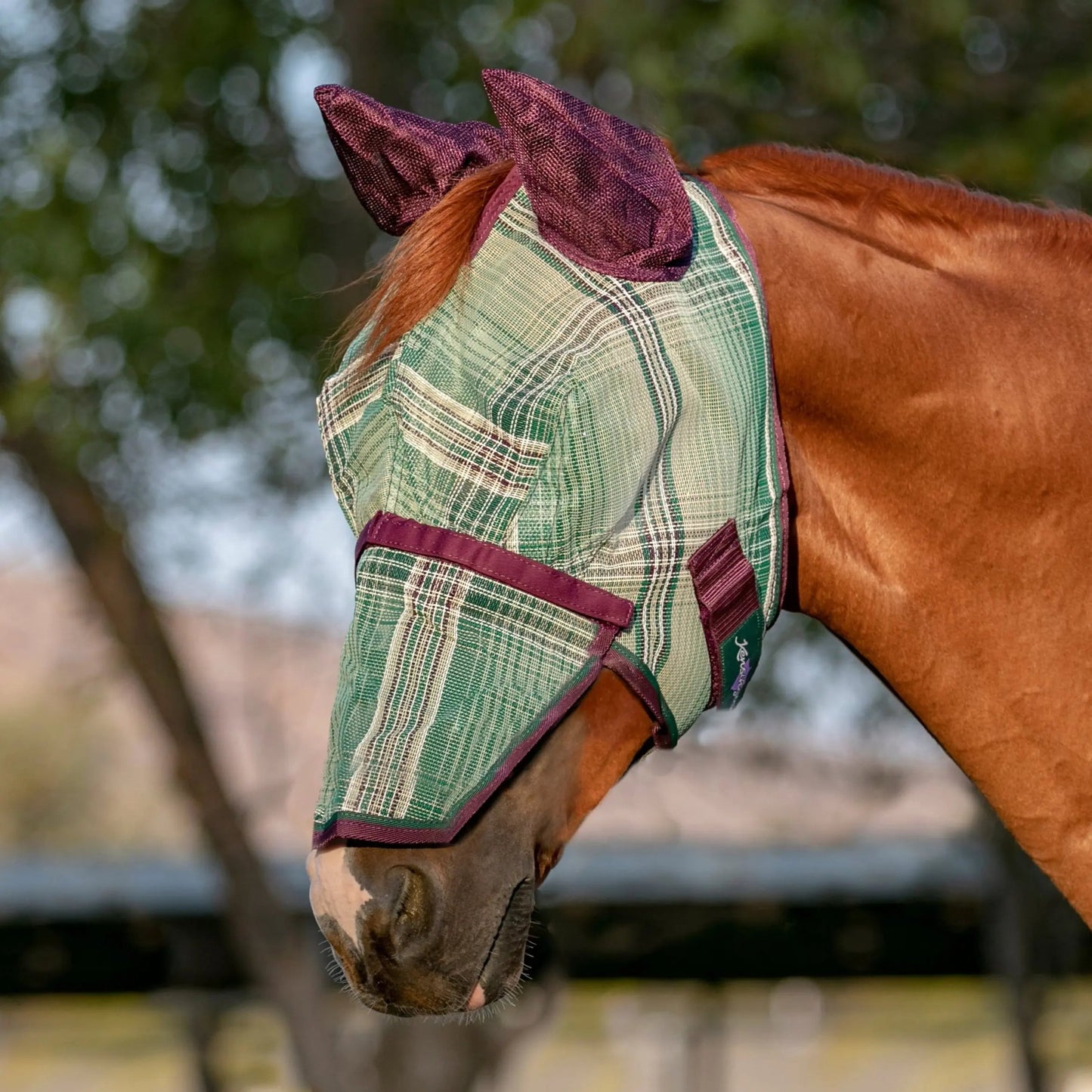 Fly Mask with Long Nose, Ears & 73% UV Protection - Riders Choice Supply Co