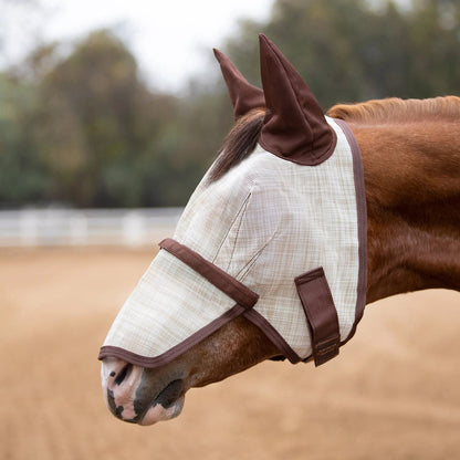 Fly Mask with Long Nose, Ears & 73% UV Protection - Riders Choice Supply Co