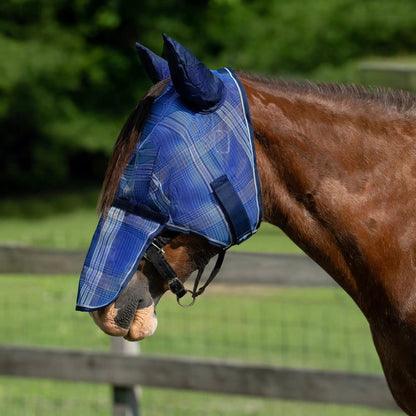 Draft Horse Fly Mask with Long Nose, Ears & 73% UV Protection - Riders Choice Supply Co
