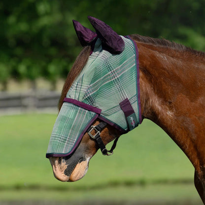 Draft Horse Fly Mask with Long Nose, Ears & 73% UV Protection - Riders Choice Supply Co