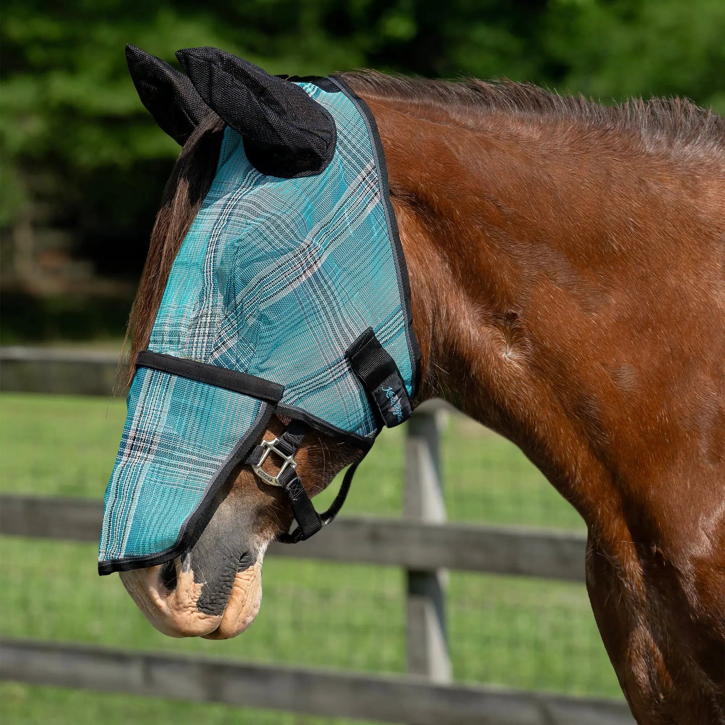 Draft Horse Fly Mask with Long Nose, Ears & 73% UV Protection - Riders Choice Supply Co