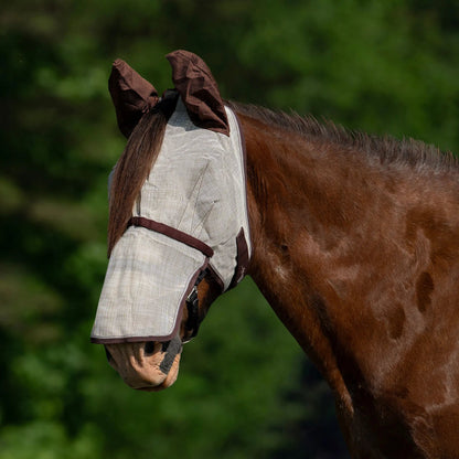 Draft Horse Fly Mask with Long Nose, Ears & 73% UV Protection - Riders Choice Supply Co