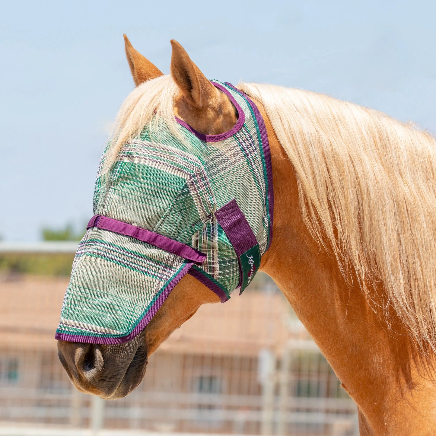Fly Mask with Nose & 73% UV Protection - Open Top Design - Riders Choice Supply Co