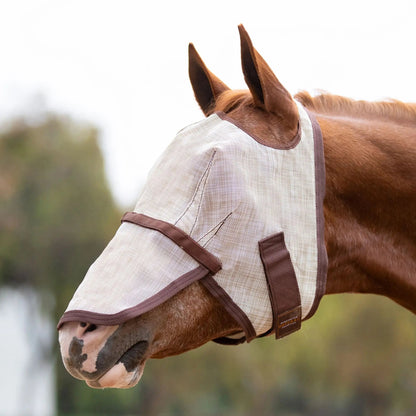 Fly Mask with Nose & 73% UV Protection - Open Top Design - Riders Choice Supply Co