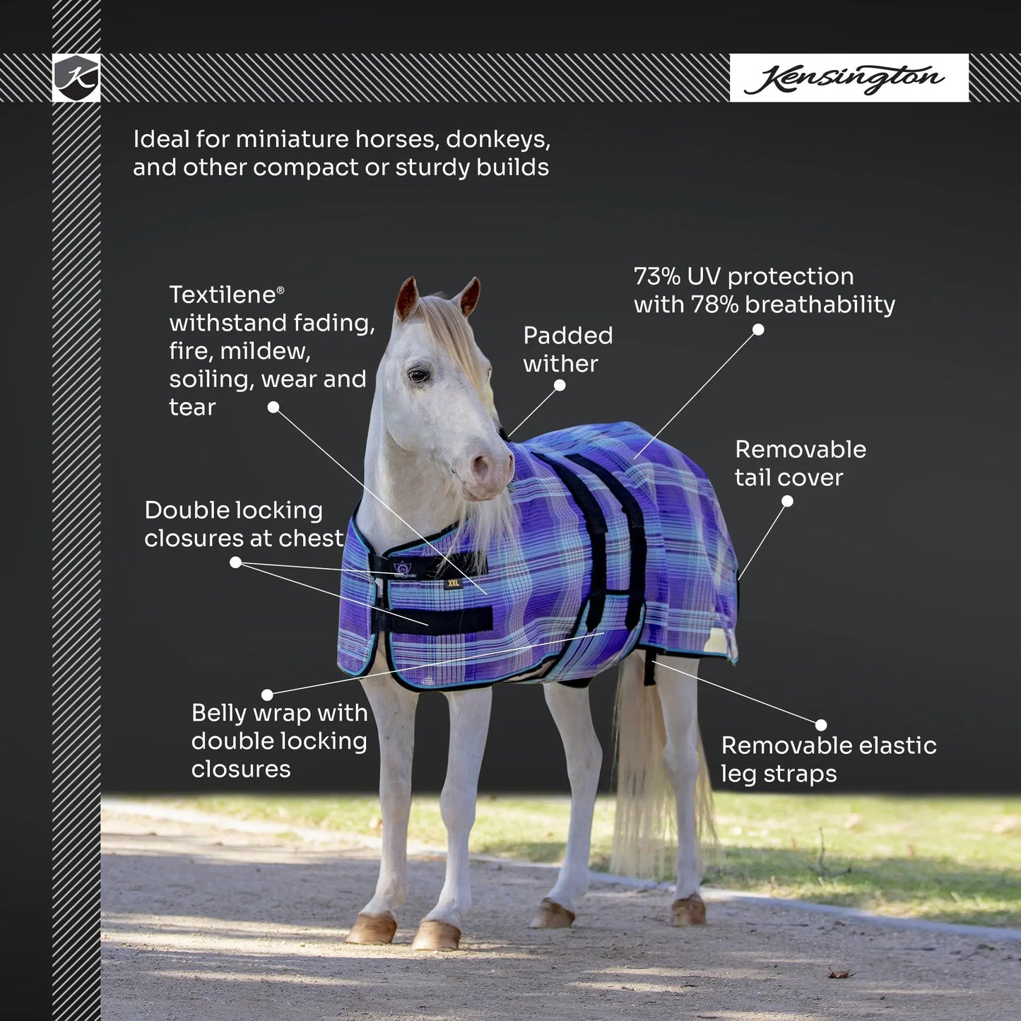 Mini Protective Fly Sheet with Belly Band - 73% UV Protection - Riders Choice Supply Co