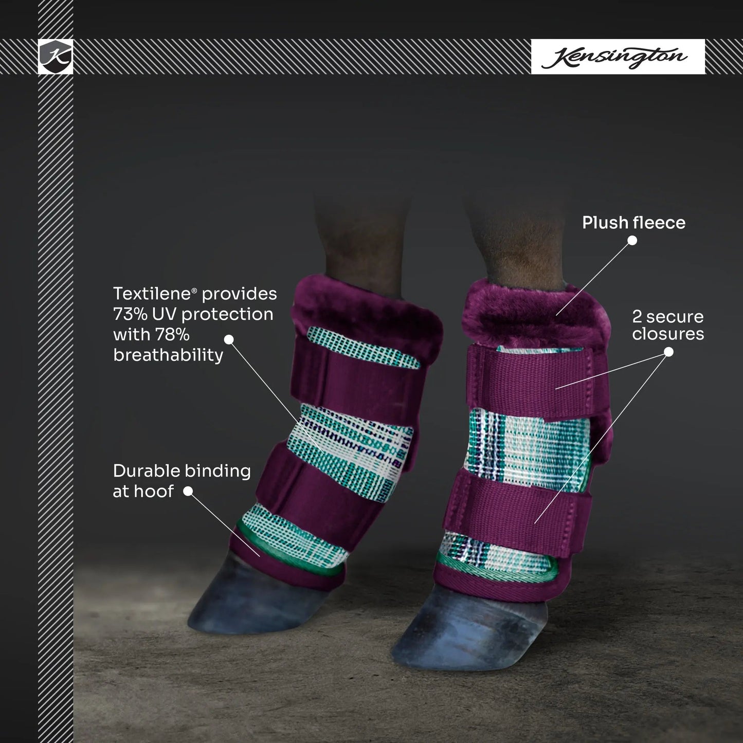 Mini Fly Boots with Fleece Trim - Set of 4 - 73% UV + Fly Protection - Riders Choice Supply Co