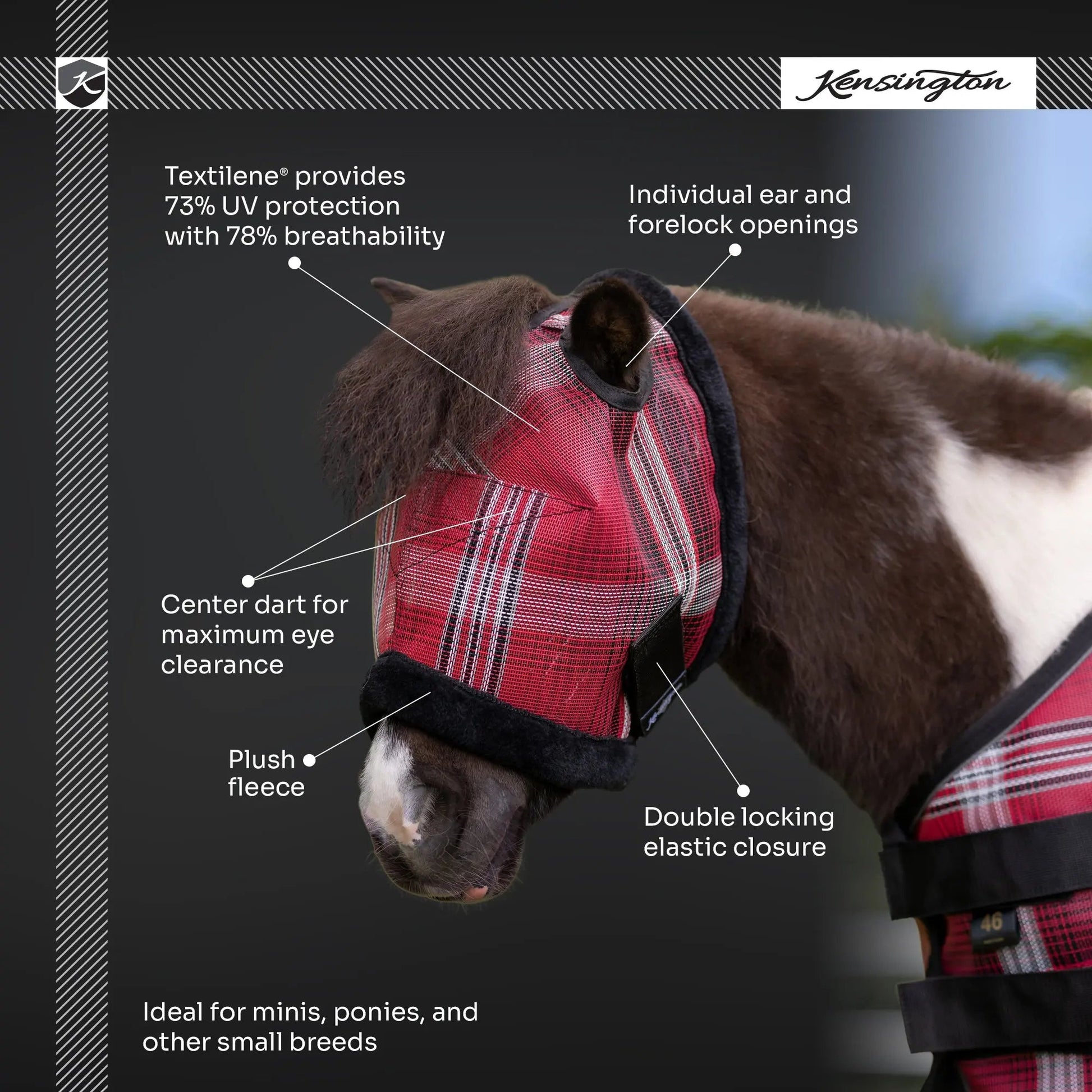 Mini Fly Mask with Fleece Trim - 73% UV Blocking - Riders Choice Supply Co