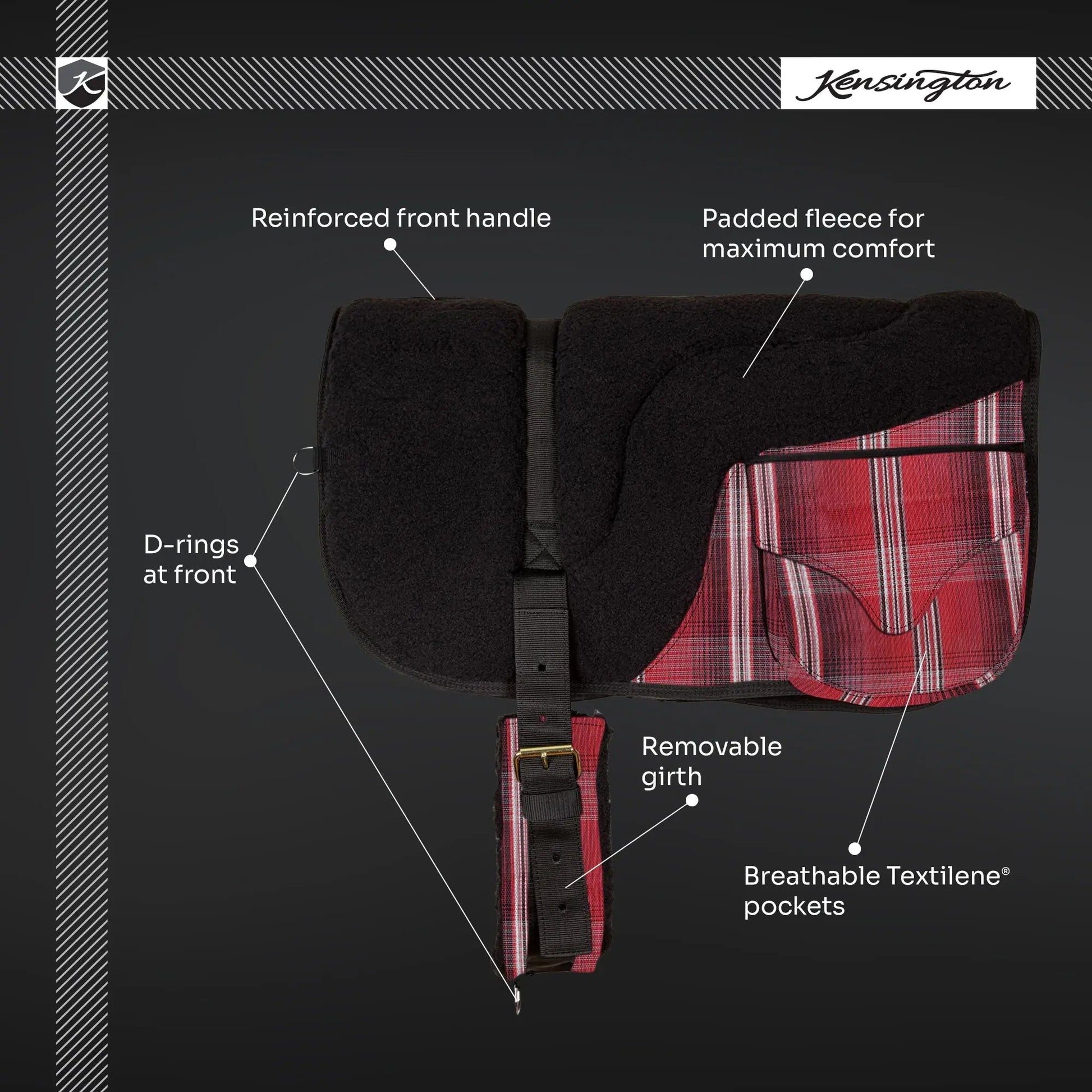 Plush Fleece Bareback Pad with Pockets - Comfort & Convenience - Riders Choice Supply Co