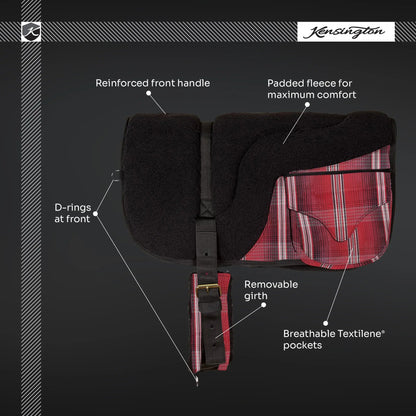 Plush Fleece Bareback Pad with Pockets - Comfort & Convenience - Riders Choice Supply Co