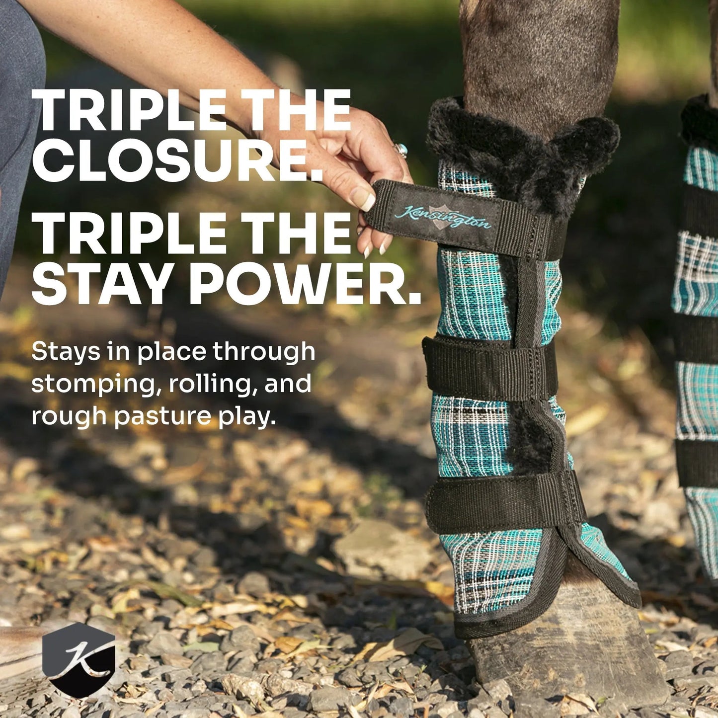Horse Fly Boots with Fleece Trim - Set of 2 - 73% UV + Fly Protection - Riders Choice Supply Co