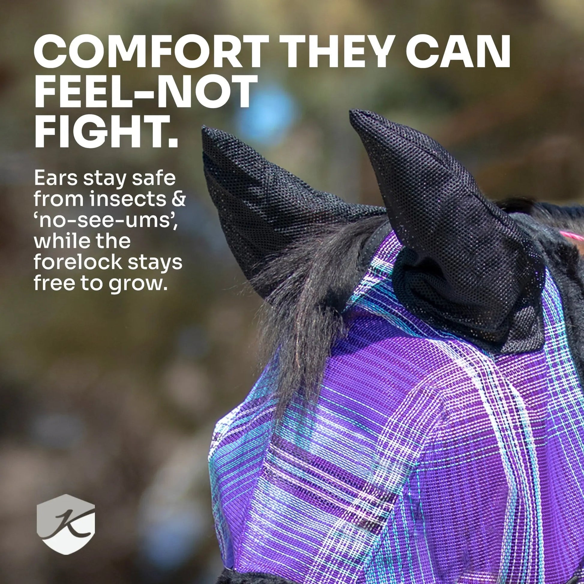 Mini Fly Mask with Fleece Trim & Ears - 73% UV Blocking - Riders Choice Supply Co