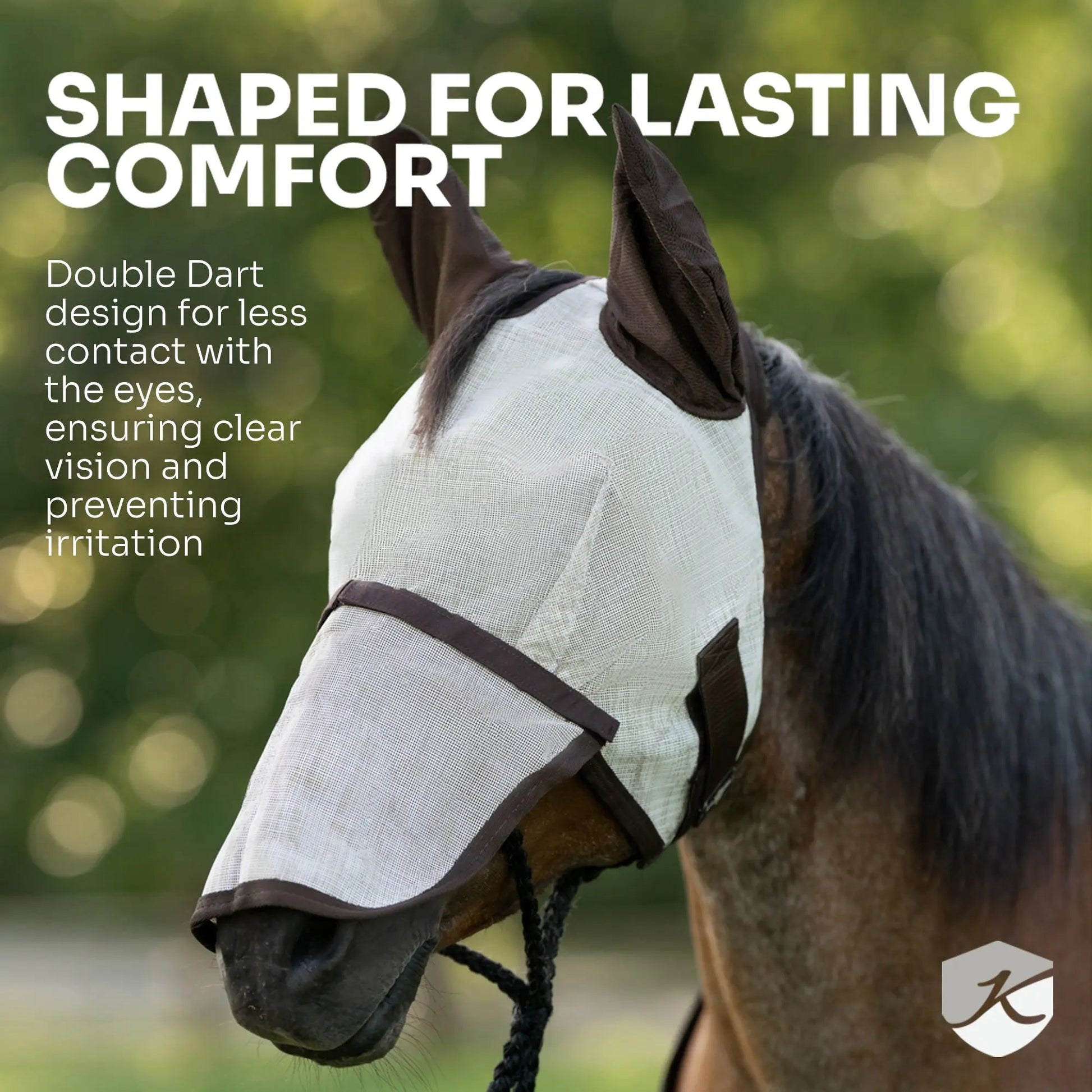Fly Mask with Nose & 73% UV Protection - Open Top Design - Riders Choice Supply Co