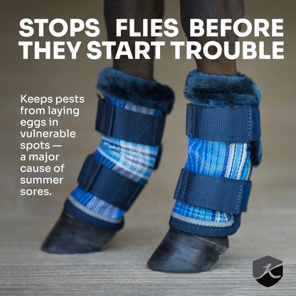 Draft Fly Boots with Fleece Trim - Set of 2 - 73% UV + Fly Protection - Riders Choice Supply Co