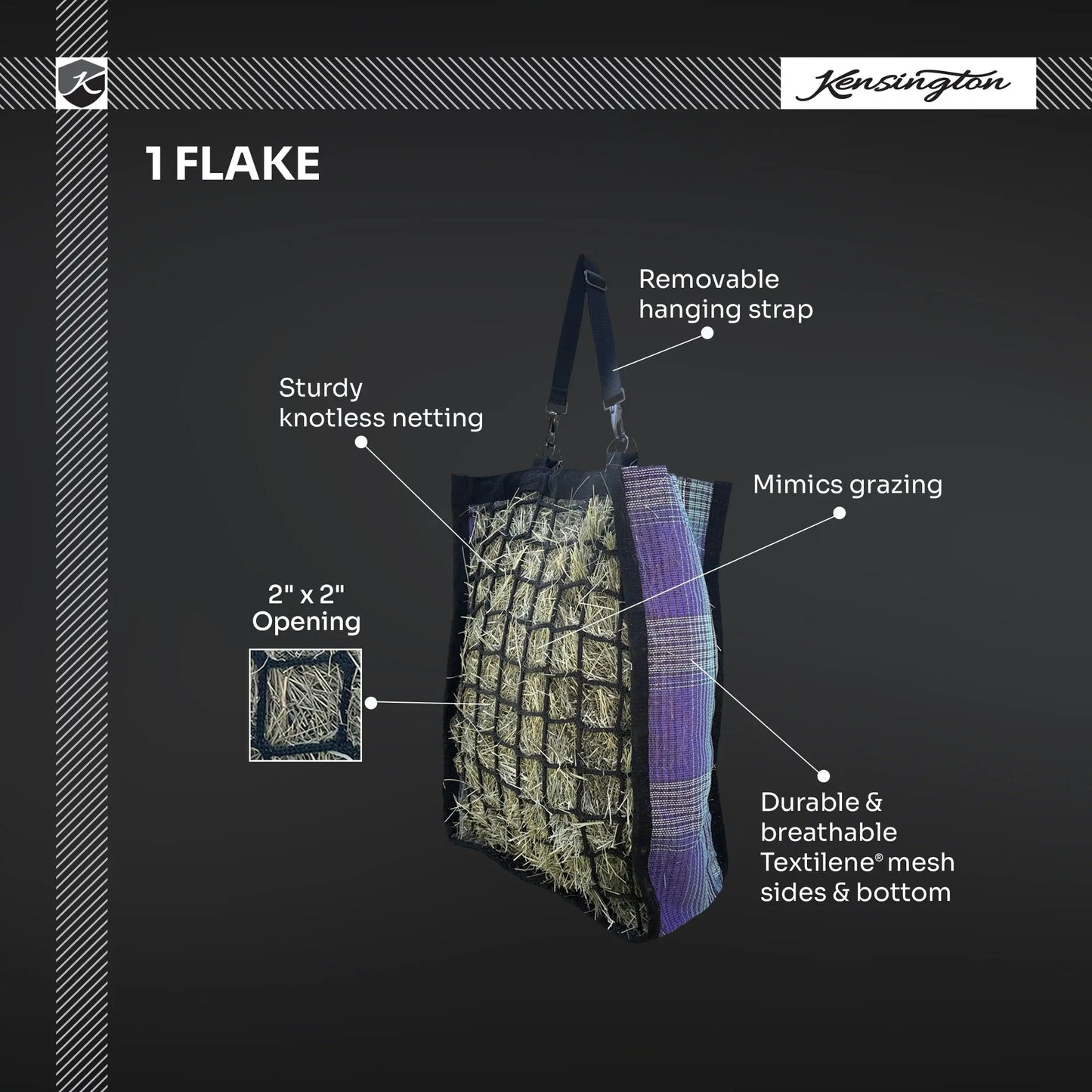 Slow Feed Hay Bag - 1 Flake Capacity - Riders Choice Supply Co