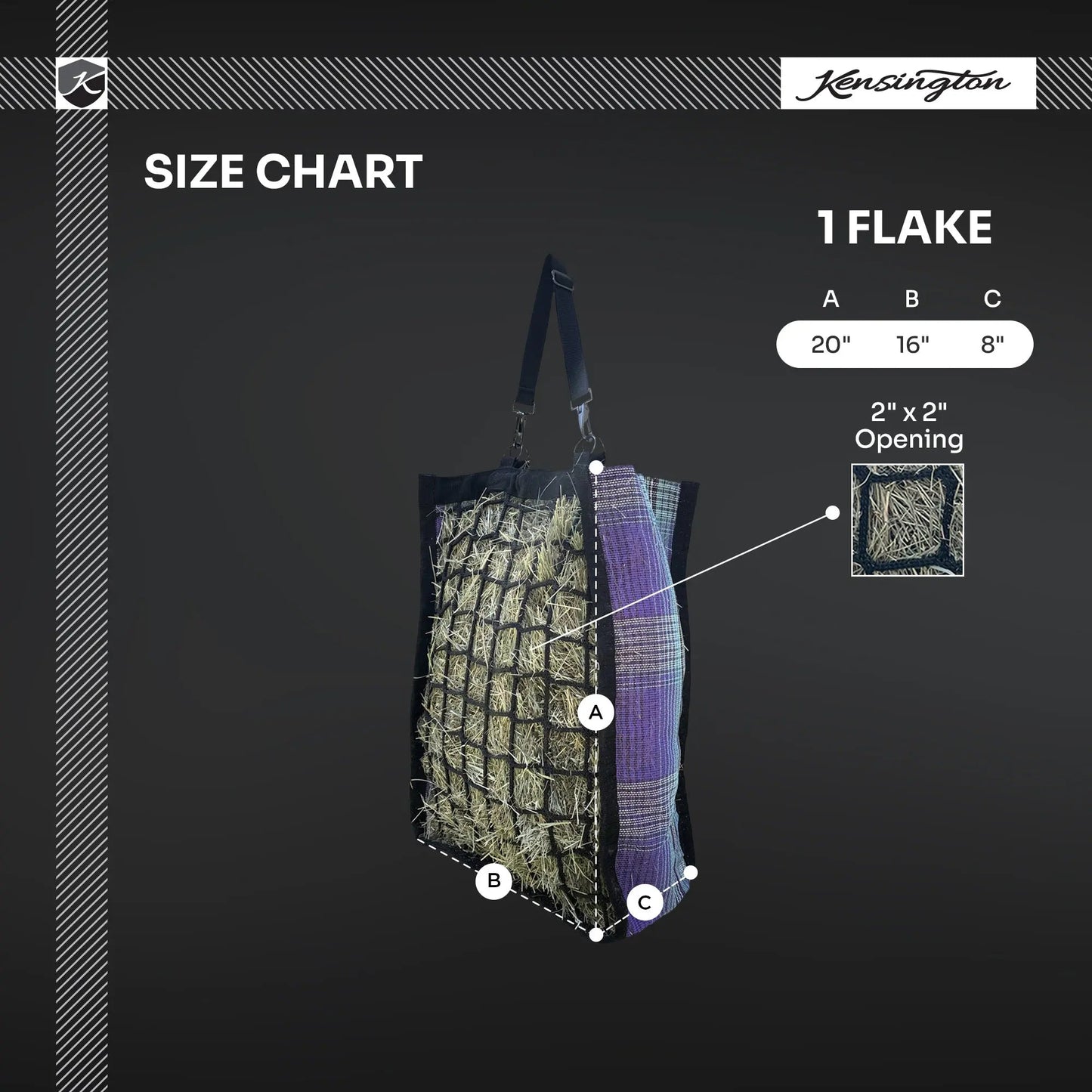 Slow Feed Hay Bag - 1 Flake Capacity - Riders Choice Supply Co