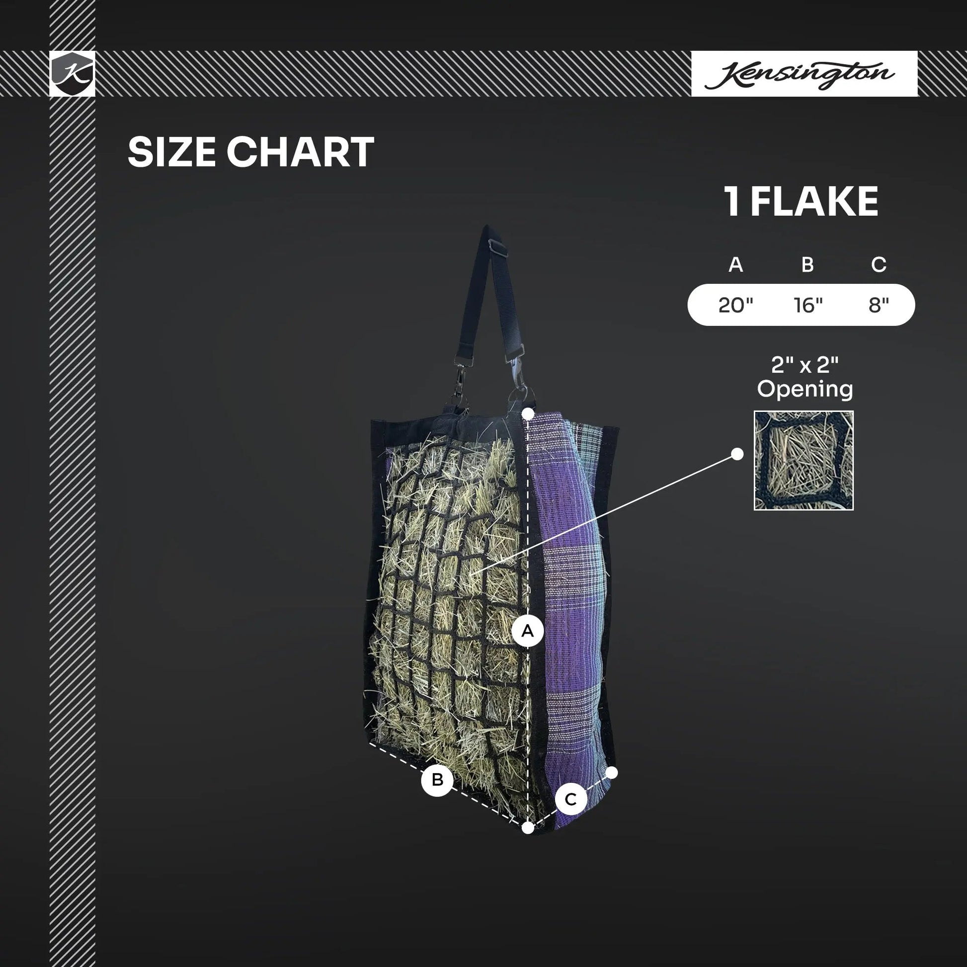 Slow Feed Hay Bag - 1 Flake Capacity - Riders Choice Supply Co