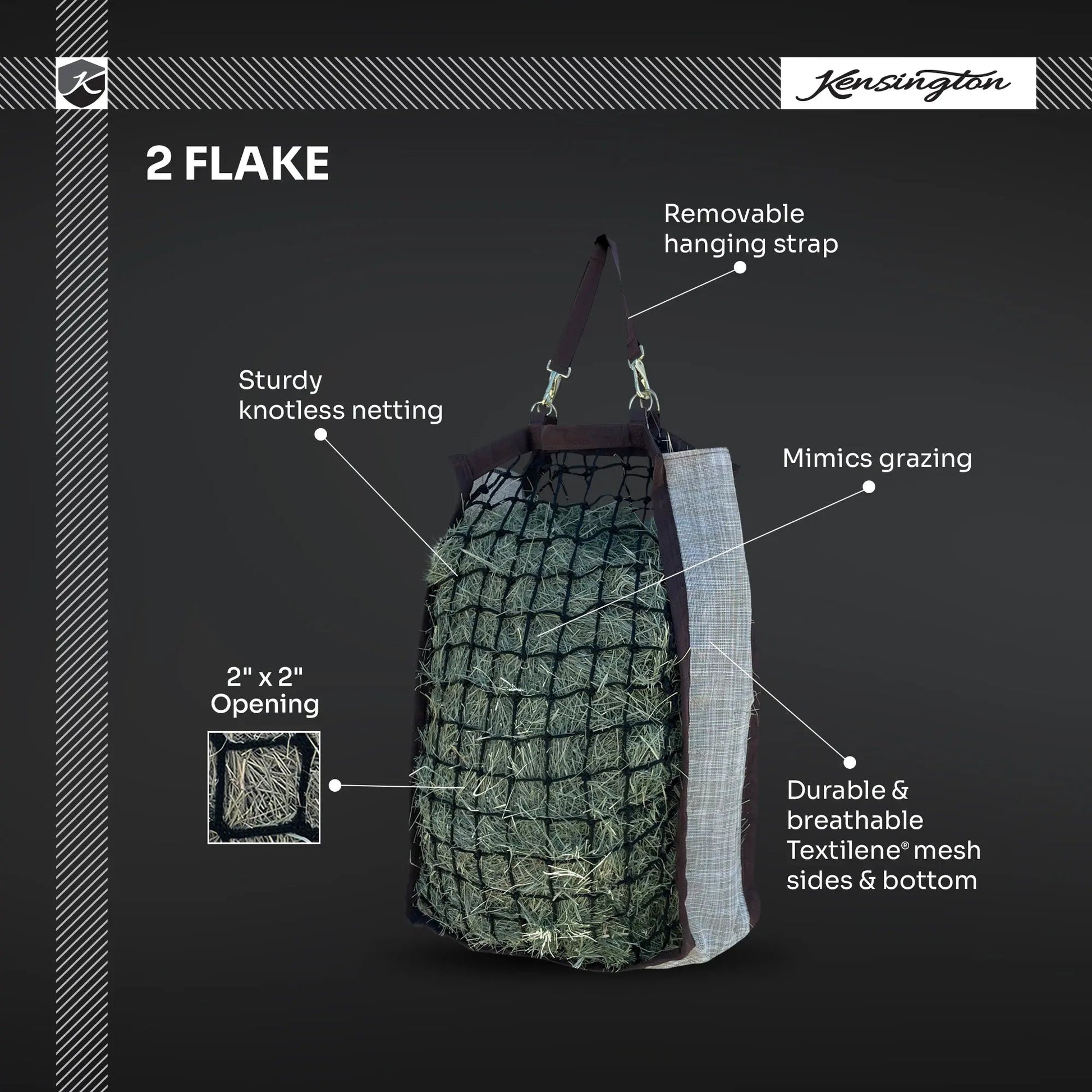 Slow Feed Hay Bag - 2 Flake Capacity - Riders Choice Supply Co