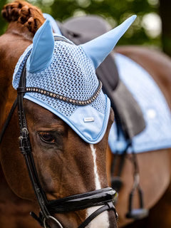 Equestrian Stockholm Ear Bonnet Modern Midsummer Blue - Full