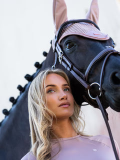 Equestrian Stockholm Ear Bonnet Modern Midsummer Blush - Full