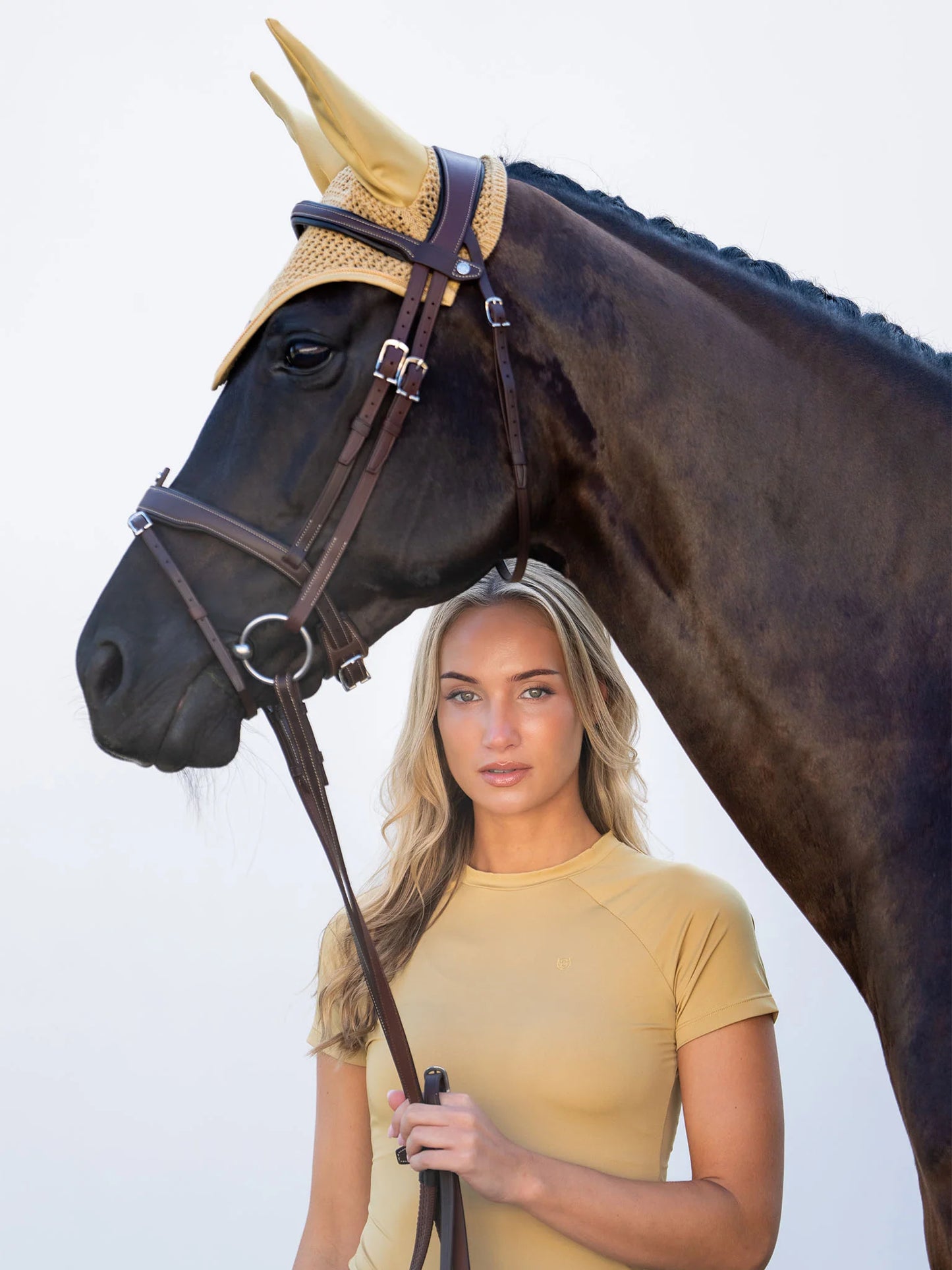Equestrian Stockholm Ear Bonnet Modern Midsummer Glow - Full