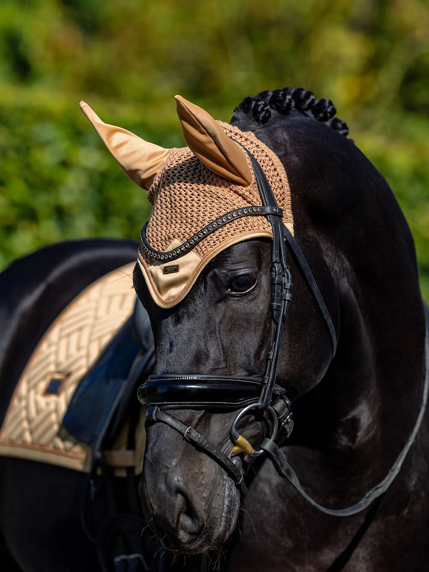 Equestrian Stockholm Ear Bonnet Modern Midsummer Glow - Full