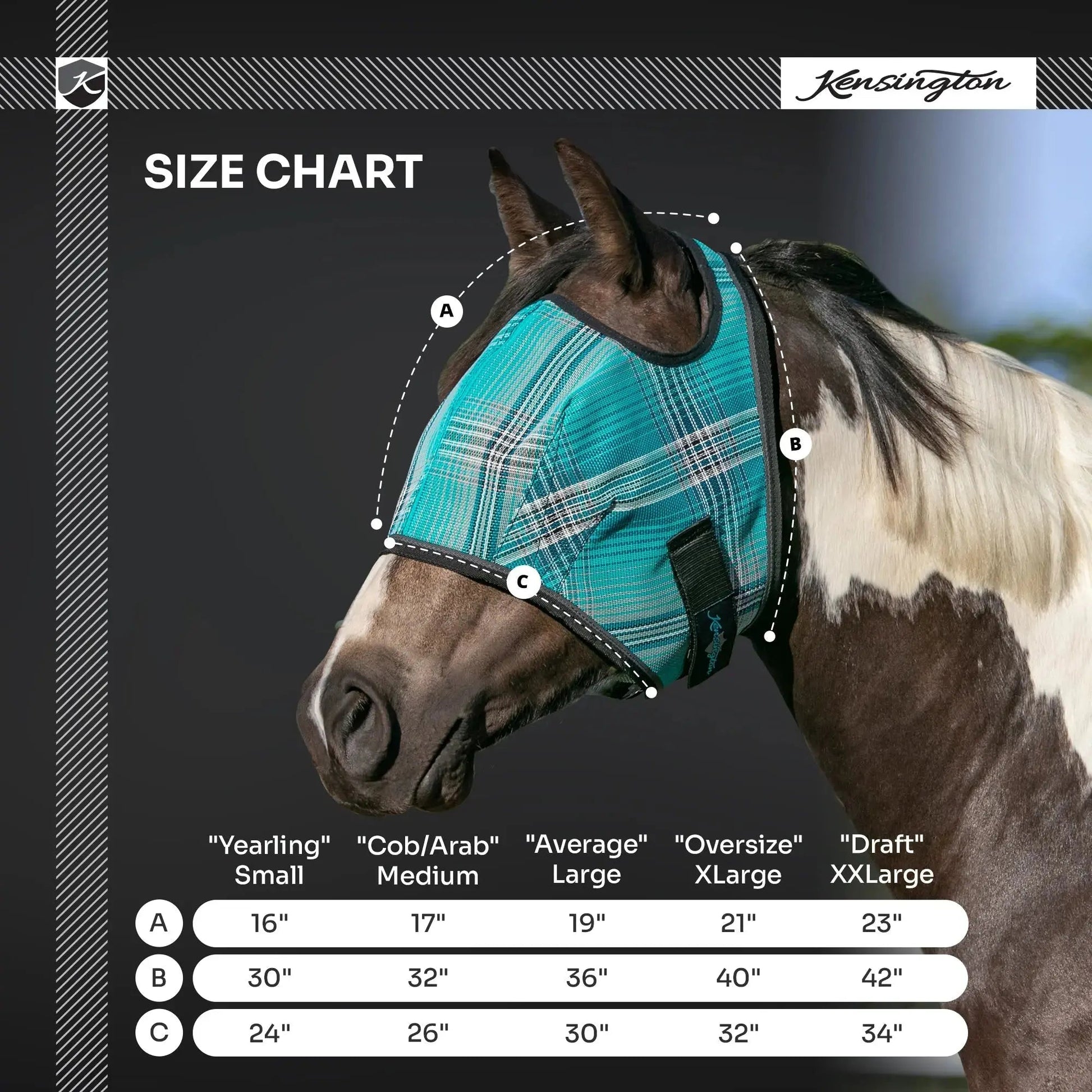 Fly Mask with 73% UV Protection - Open Top Design - Riders Choice Supply Co
