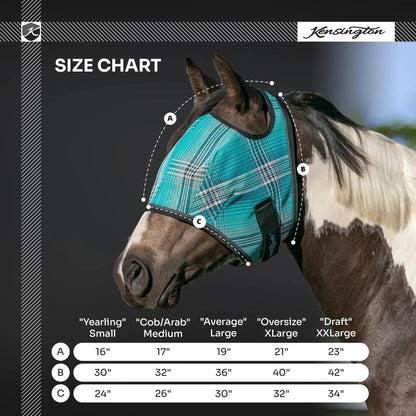 Fly Mask with 73% UV Protection - Open Top Design - Riders Choice Supply Co