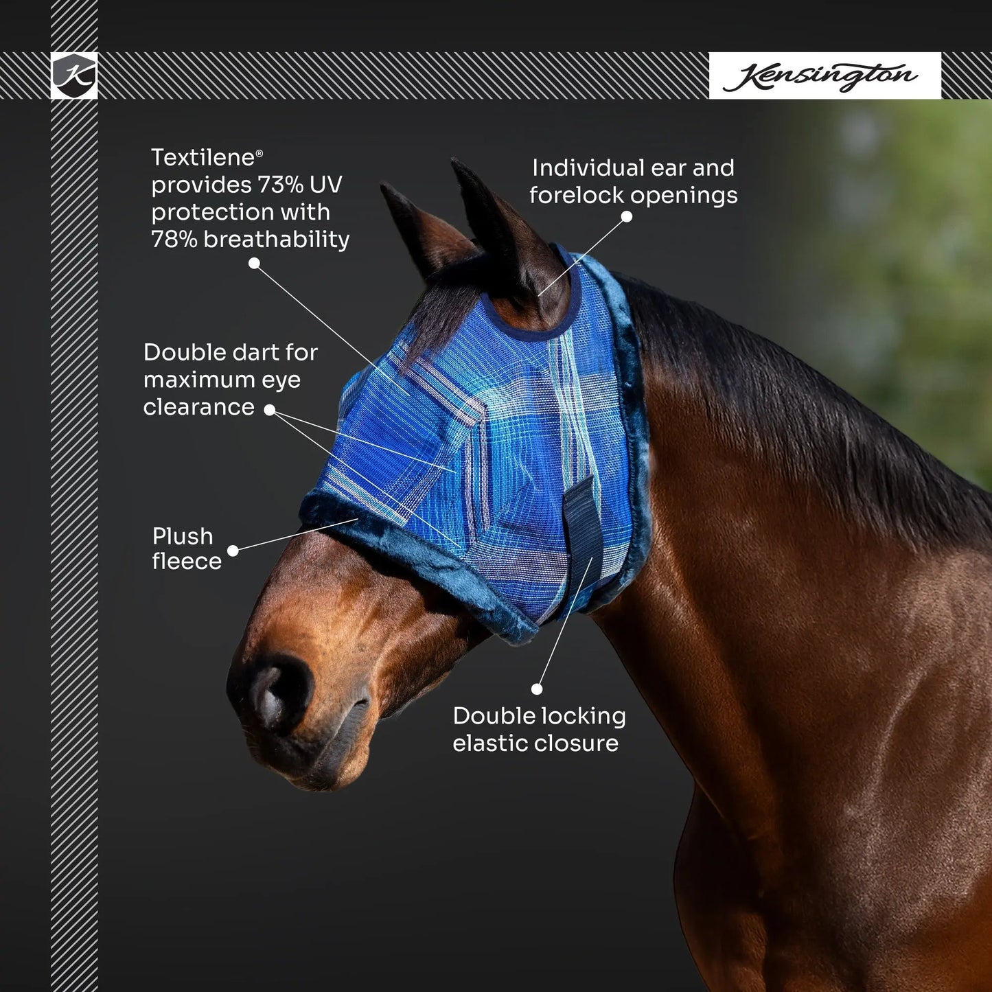 Fly Mask with Fleece Trim & 73% UV Protection - Riders Choice Supply Co