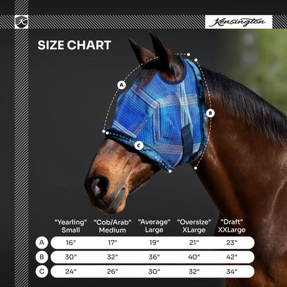 Fly Mask with Fleece Trim & 73% UV Protection - Riders Choice Supply Co