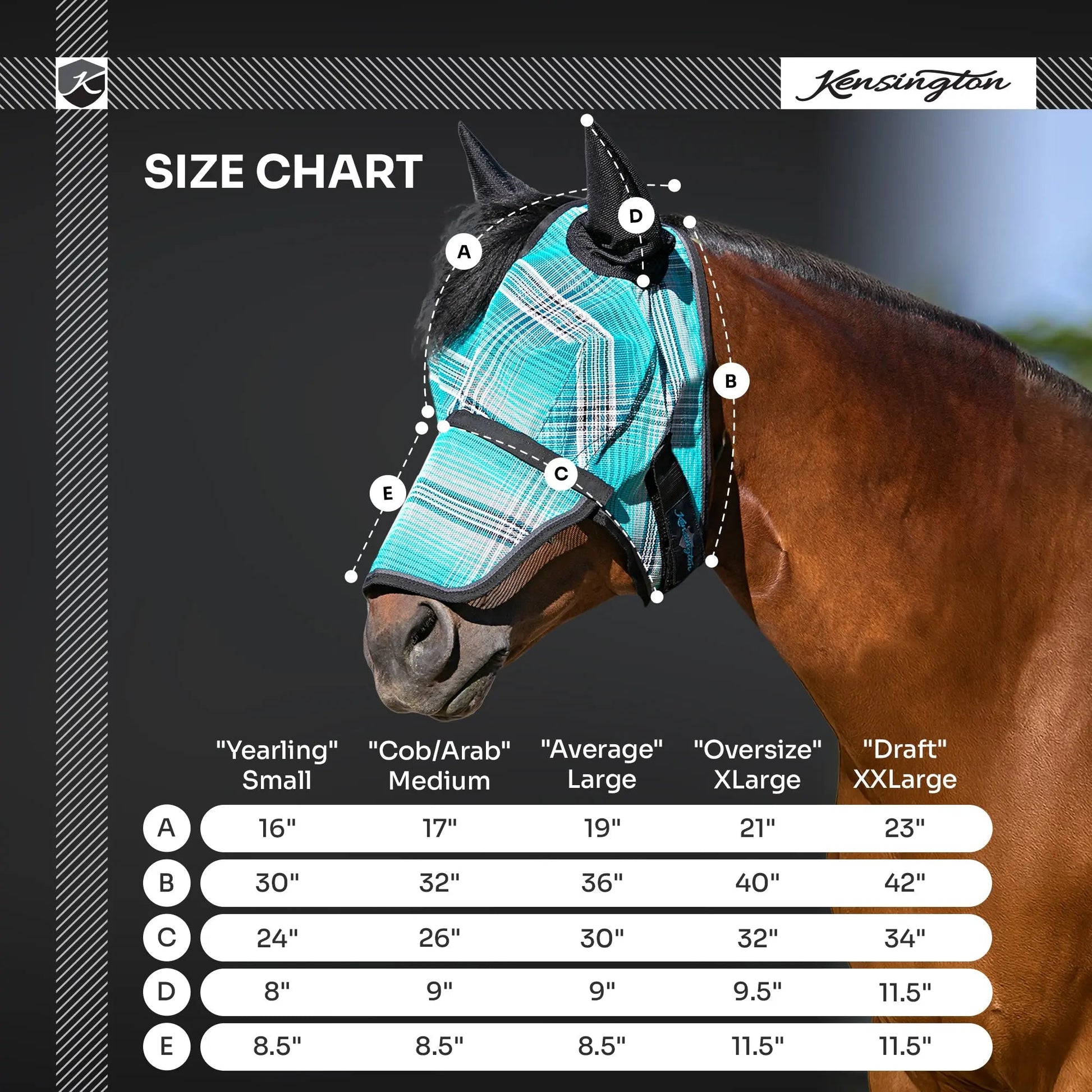 Fly Mask with Long Nose, Ears & 73% UV Protection - Riders Choice Supply Co