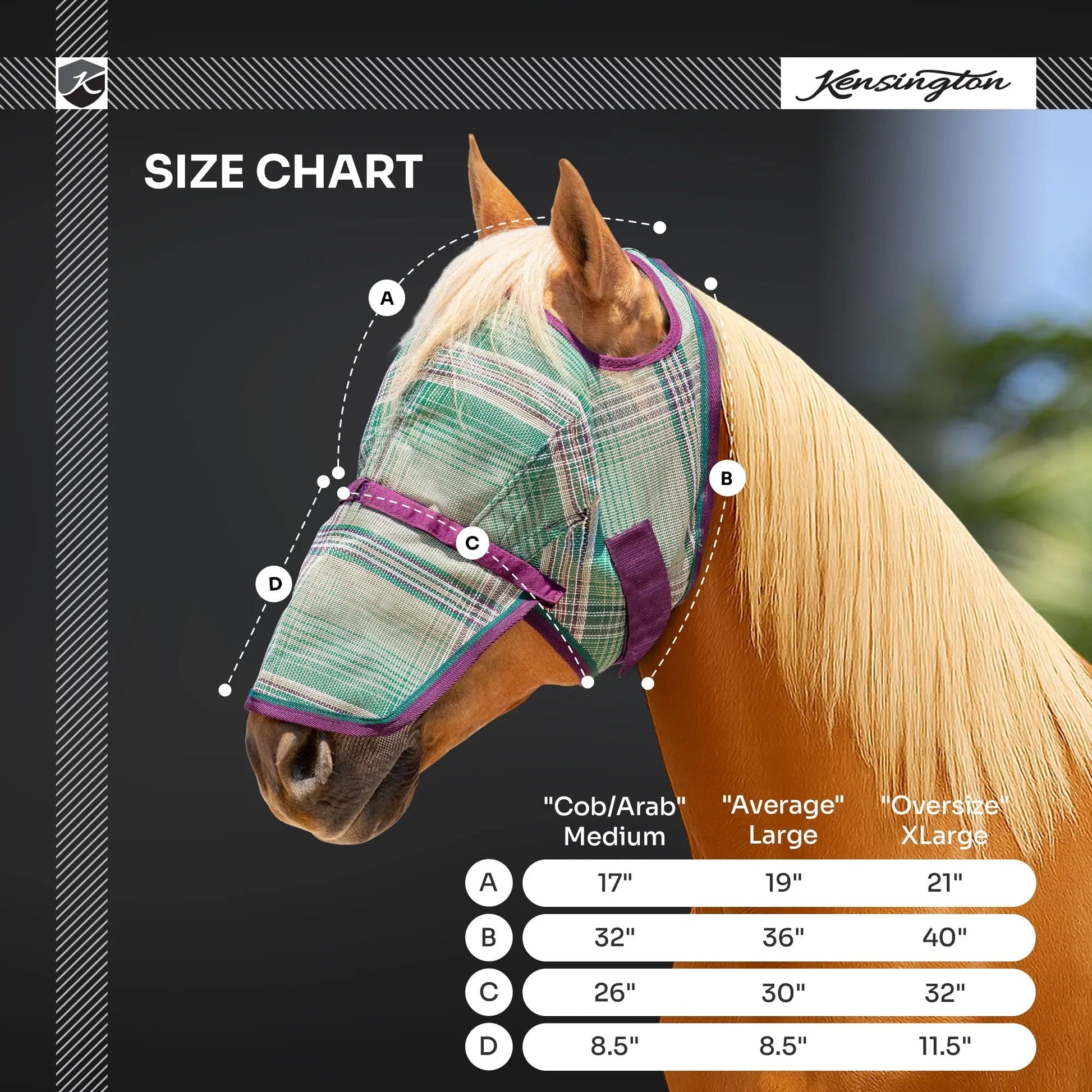 Fly Mask with Nose & 73% UV Protection - Open Top Design - Riders Choice Supply Co