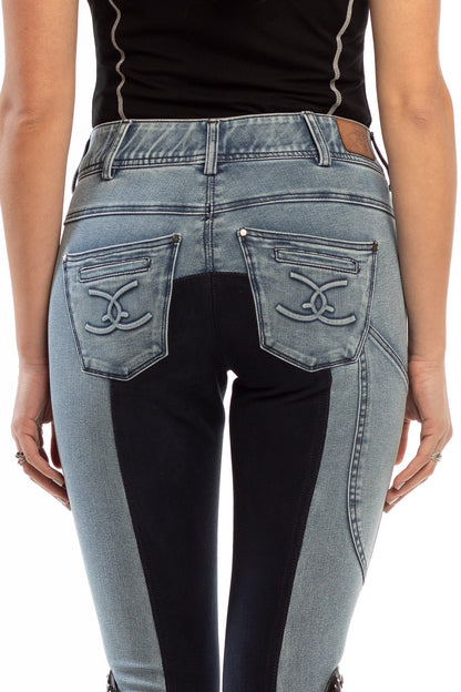NEW Equestrian Jean - Full Seat with Cell Phone Pocket | 4-way stretch - Faded Blue - Riders Choice Supply Co