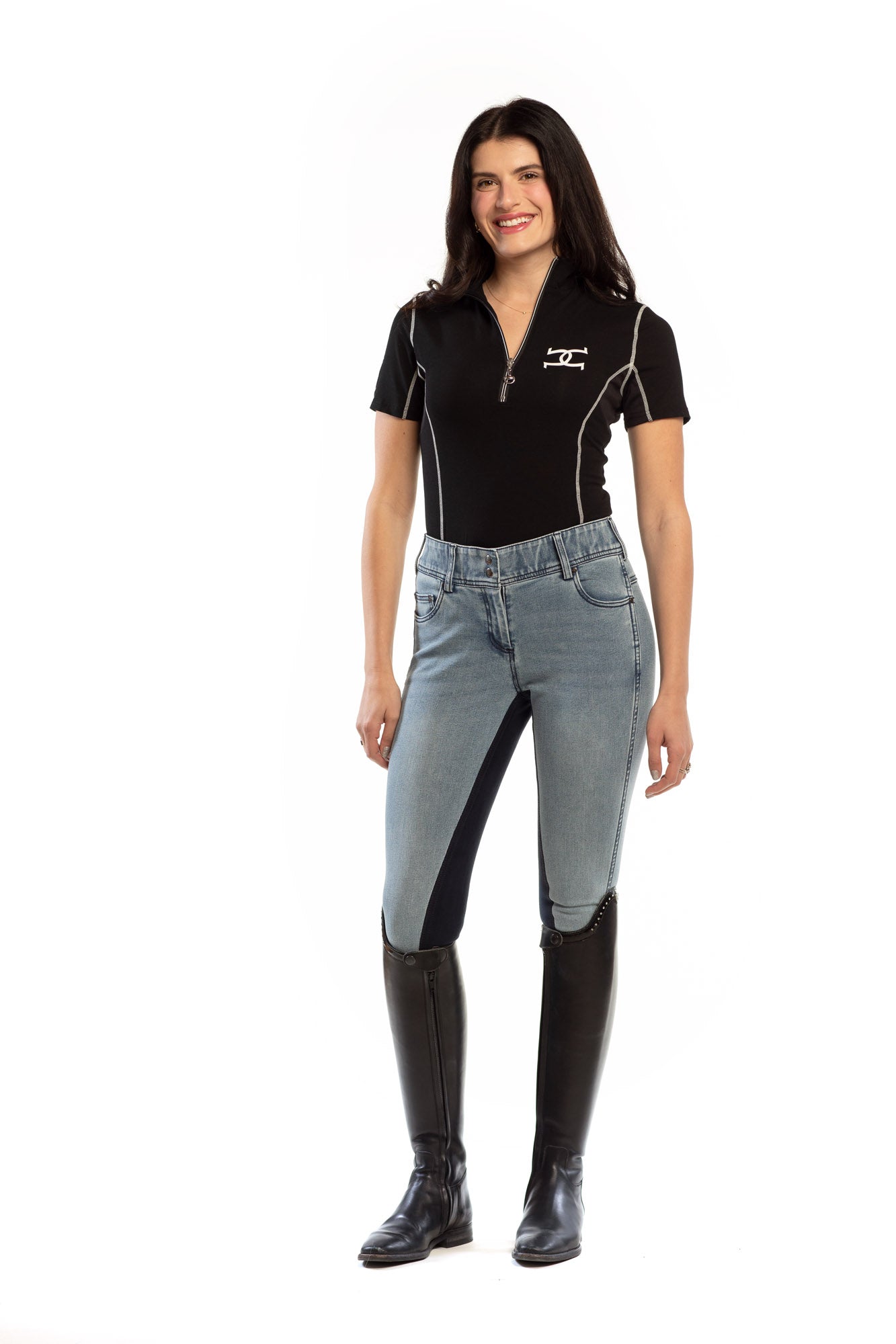 NEW Equestrian Jean - Full Seat with Cell Phone Pocket | 4-way stretch - Faded Blue - Riders Choice Supply Co